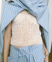 【EMOELLE】コットンリネンクラフトニットトップ