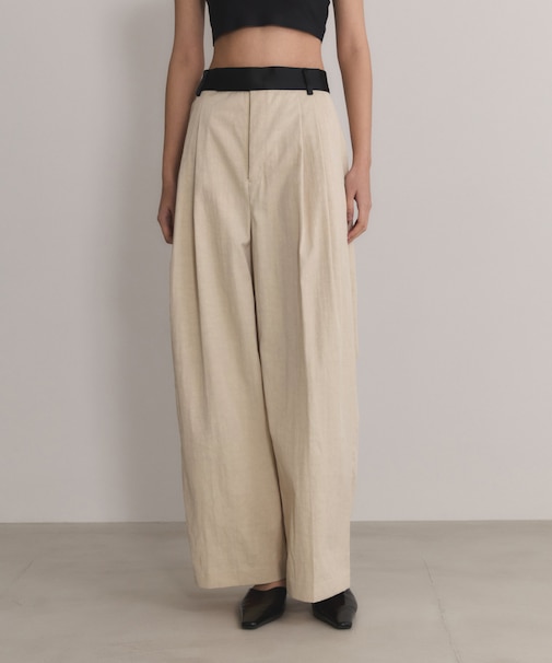 【EMOELLE】バイカラードレスパンツ