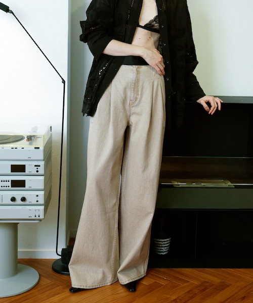 EMOELLE】ドレスデニムパンツ（バイオ加工）｜アダムエロペの通販