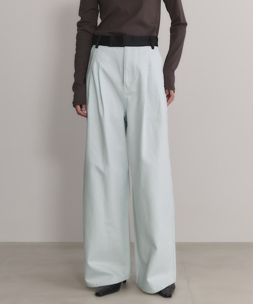 【EMOELLE】ドレスデニムパンツ（バイオ加工）