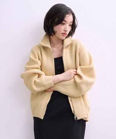 【WEB限定】・【サステナブル】ミックスヤーンジップカーディガン