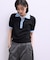 【WEB限定】ハーフスリーブバイカラーポロニット