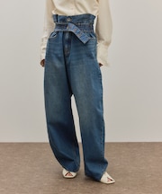 【サステナブル】ロングタブベルトバレルデニム