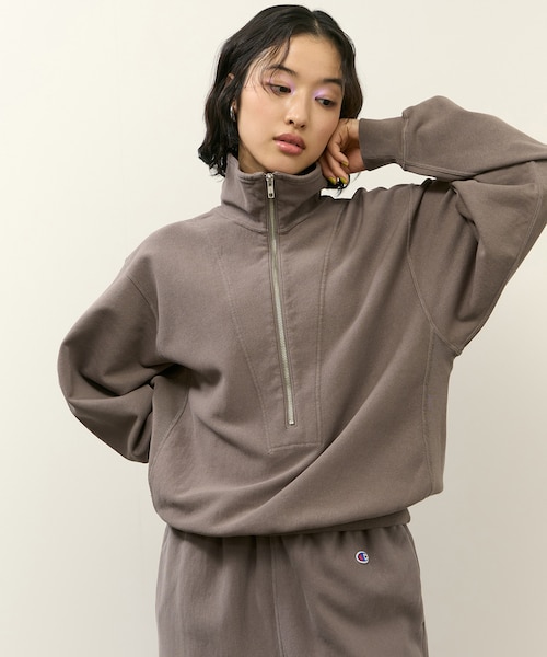 Champion for ADAM ET ROPE'】別注 SWEAT HALF ZIP｜アダムエロペの