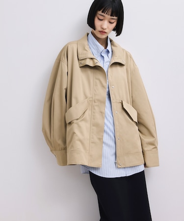 【WEB限定】スタンドネックドロストブルゾン/撥水