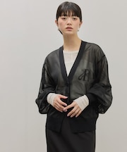 【サステナブル】シアーロゴカーディガン