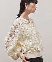 ラインアートレースブルゾン