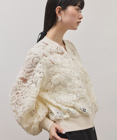 ラインアートレースブルゾン