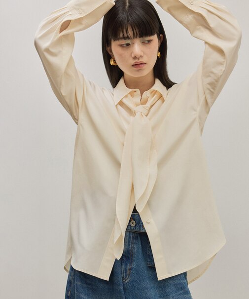 【サステナブル】ボウタイシャツ