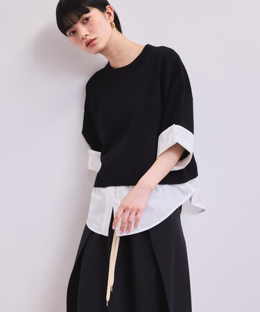 【WEB限定】シャツコンビニットプルオーバー