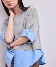 【WEB限定】シャツコンビニットプルオーバー