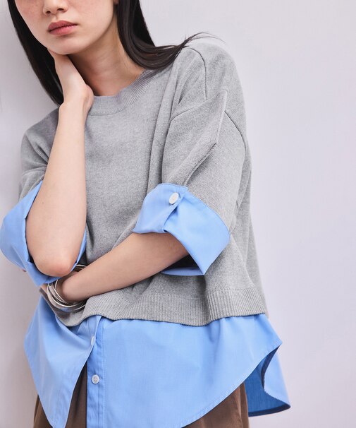【WEB限定】シャツコンビニットプルオーバー