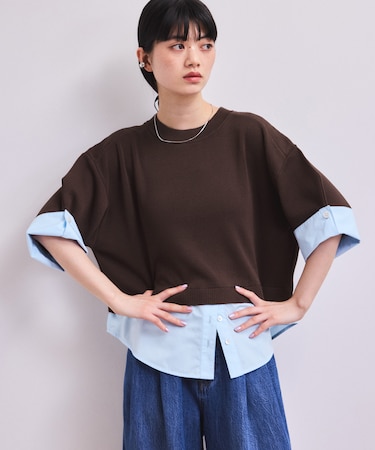 【WEB限定】シャツコンビニットプルオーバー