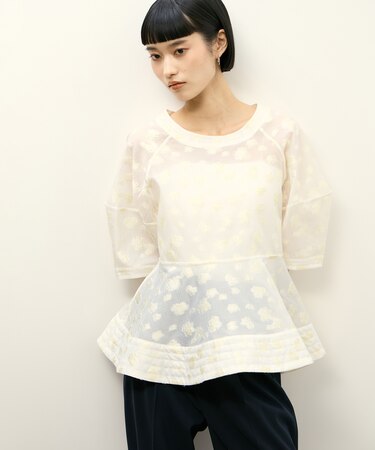 コクーンスリーブペプラムトップス