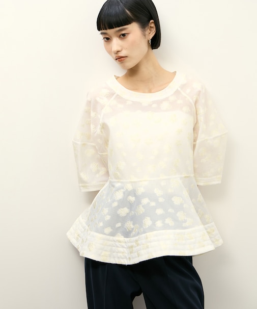 コクーンスリーブペプラムトップス