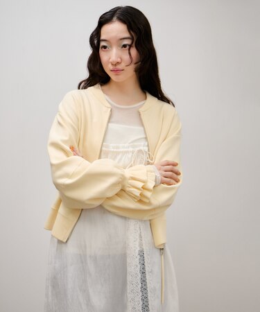 ダブルニットジップカーディガン