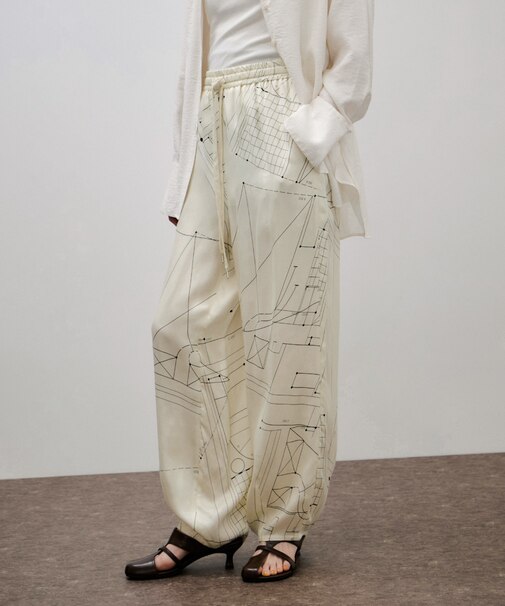 アーキテクチャープリントパンツ