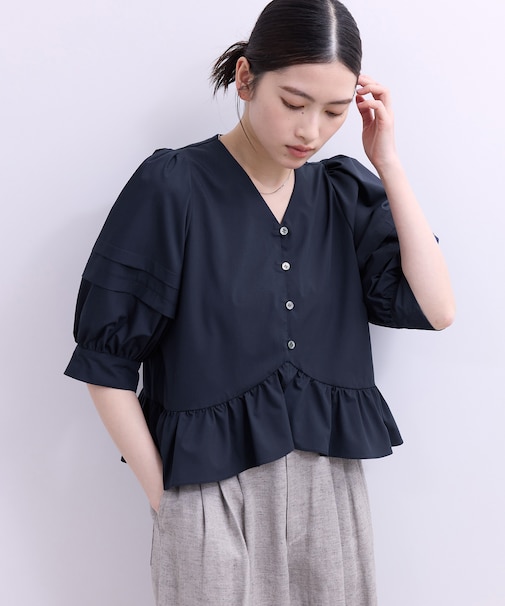 【WEB限定】パフスリーブギャザーブラウス