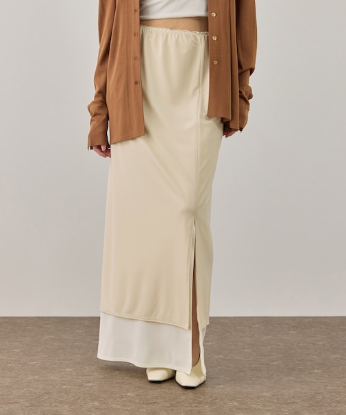 バイカラーエラスティックスカート