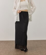 バイカラーエラスティックスカート