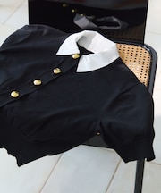 【サステナブル】2WAYカラー付カーディガン