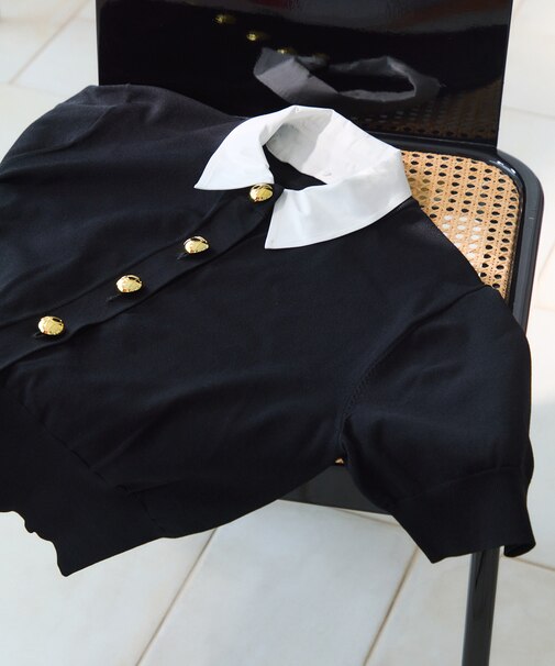 【サステナブル】2WAYカラー付カーディガン