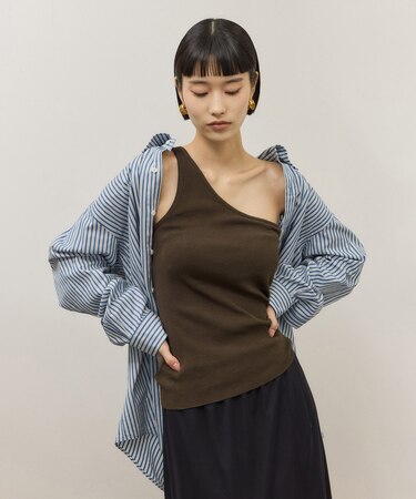 シルク混ワンショルタンクトップ