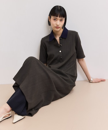 【WEB限定】ハーフスリーブポロシャツワンピース