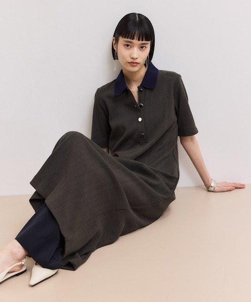 【WEB限定】ハーフスリーブポロシャツワンピース
