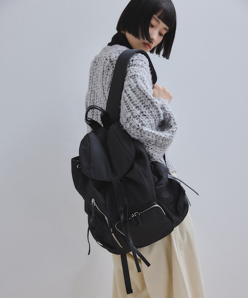 アダムエロペ　フラップポケットリュック　黒　ナイロン　WEB限定　A4収納可 WEB限定】フラップポケットリュックサック｜アダムエロペの通販｜&mall