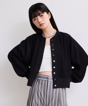 【WEB限定】メニーボタンリップルシアーカーディガン