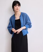 【WEB限定】メニーボタンリップルシアーカーディガン