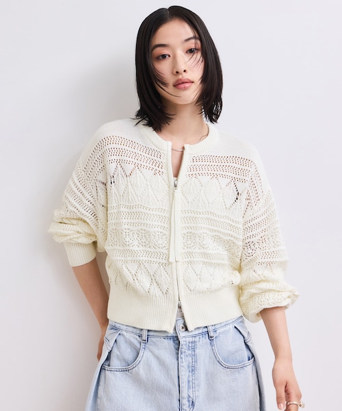 n*m様 新品　アダムエロペ　ニットブルゾン WEB限定】パターンニットブルゾン｜アダムエロペの通販｜&mall（アンド