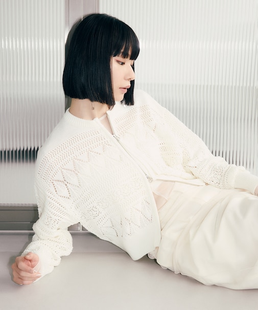 【WEB限定】パターンニットブルゾン