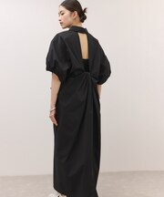 ハーフスリーブタフタワンピース