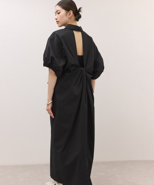 ハーフスリーブタフタワンピース