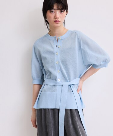 【WEB限定】バックスリットベルテッドカーディガン