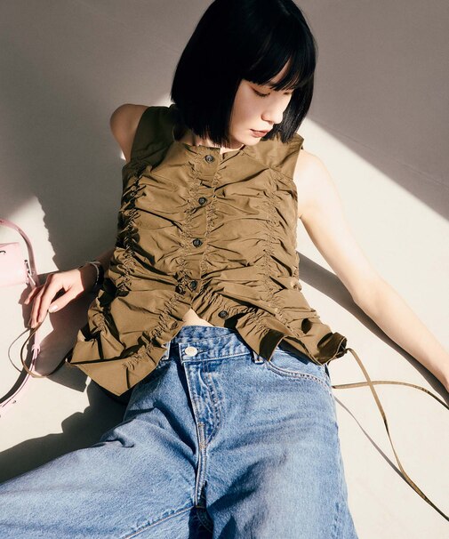 【WEB限定】シャーリングジレ