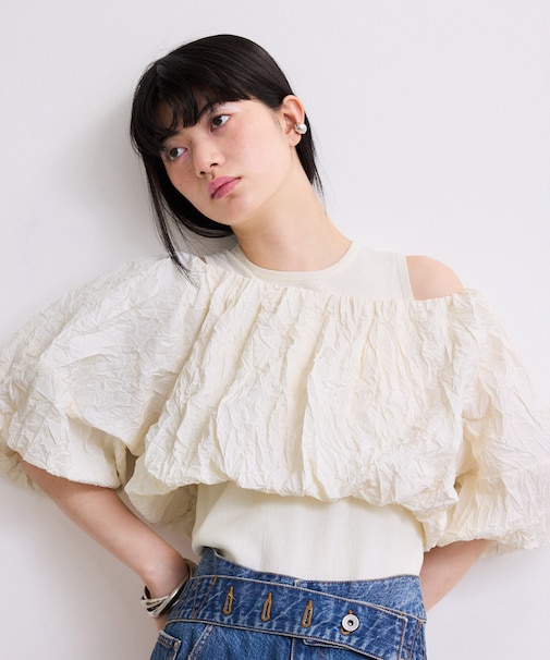 【WEB限定】ニットタンクセットクロップドプルオーバー