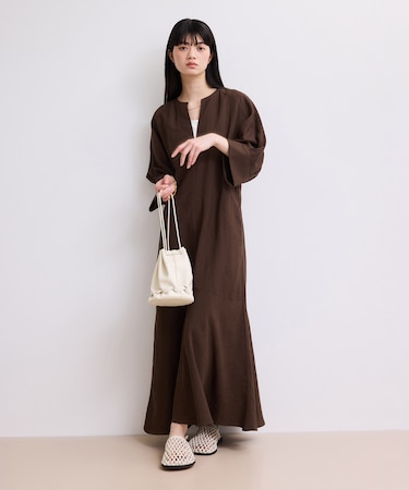 【WEB限定】リネンボリュームスリーブワンピース