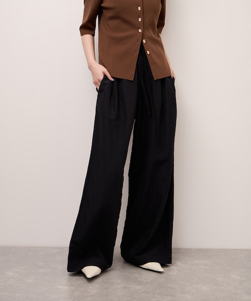 キュプラリネンMIXイージーパンツ