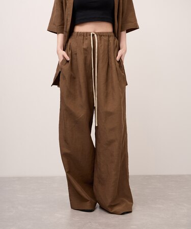 キュプラリネンMIXイージーパンツ