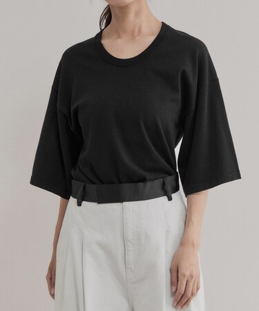 【EMOELLE】シルクリネン混ニットTee