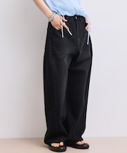 【WEB限定】・【サステナブル】タックディティールワイドデニムワイドパンツ