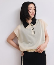 【WEB限定】ダブルカラーポロニットプルオーバー