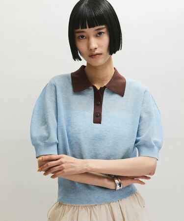 【定番】ラミーニットポロシャツ