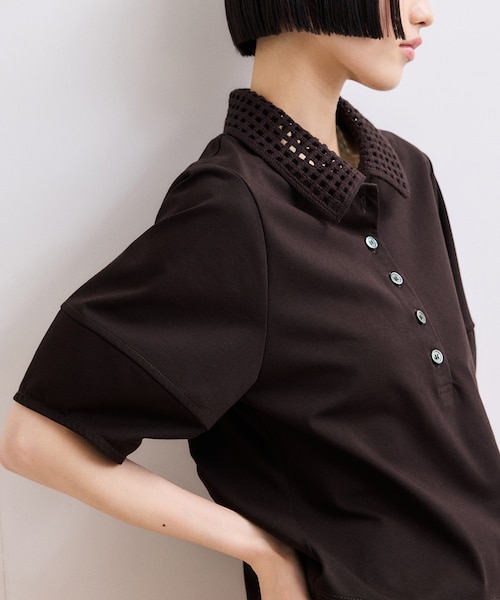ADAM ET ROPE' メッシュ襟ポロシャツ トップス WEB限定】・【サステナブル】メッシュ襟ポロシャツ｜アダムエロペの