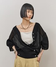 【サステナブル】シアーアジャストカーディガン