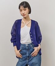 【サステナブル】シアーアジャストカーディガン