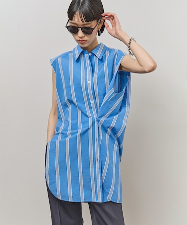 FabRICAストライプアジャストノースリーブシャツ